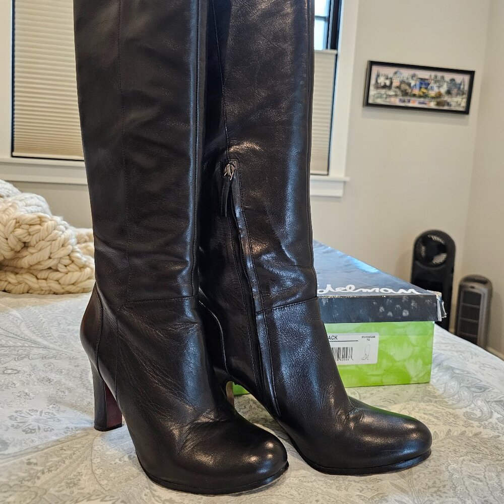 Sam Edelman Serephina Black Leather Boots US 7.5M